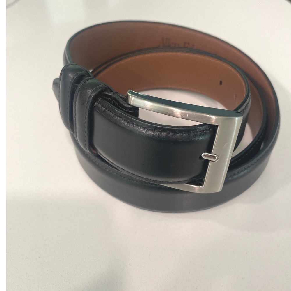 Allen Edmonds Mens Belt Calfskin Leather 44 Black Dress Classic Luxury 39501